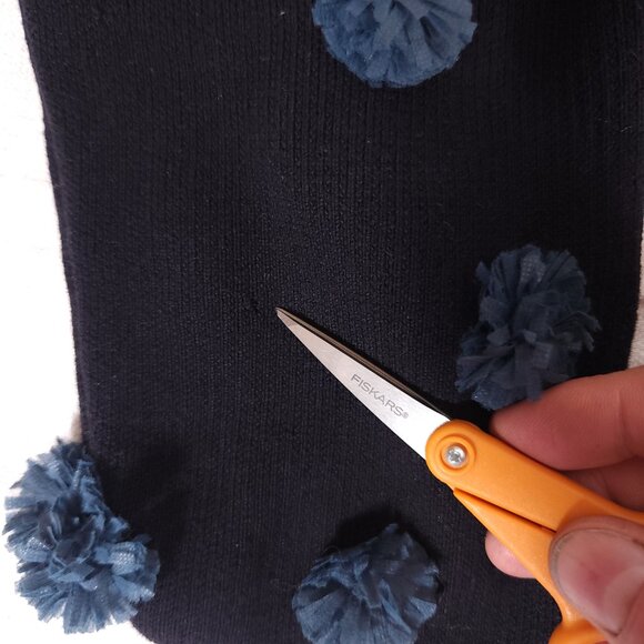 Opening Ceremony Pom Poms Pullover Sweater Womens Medium V-Neck Playful Boho - Picture 7 of 16